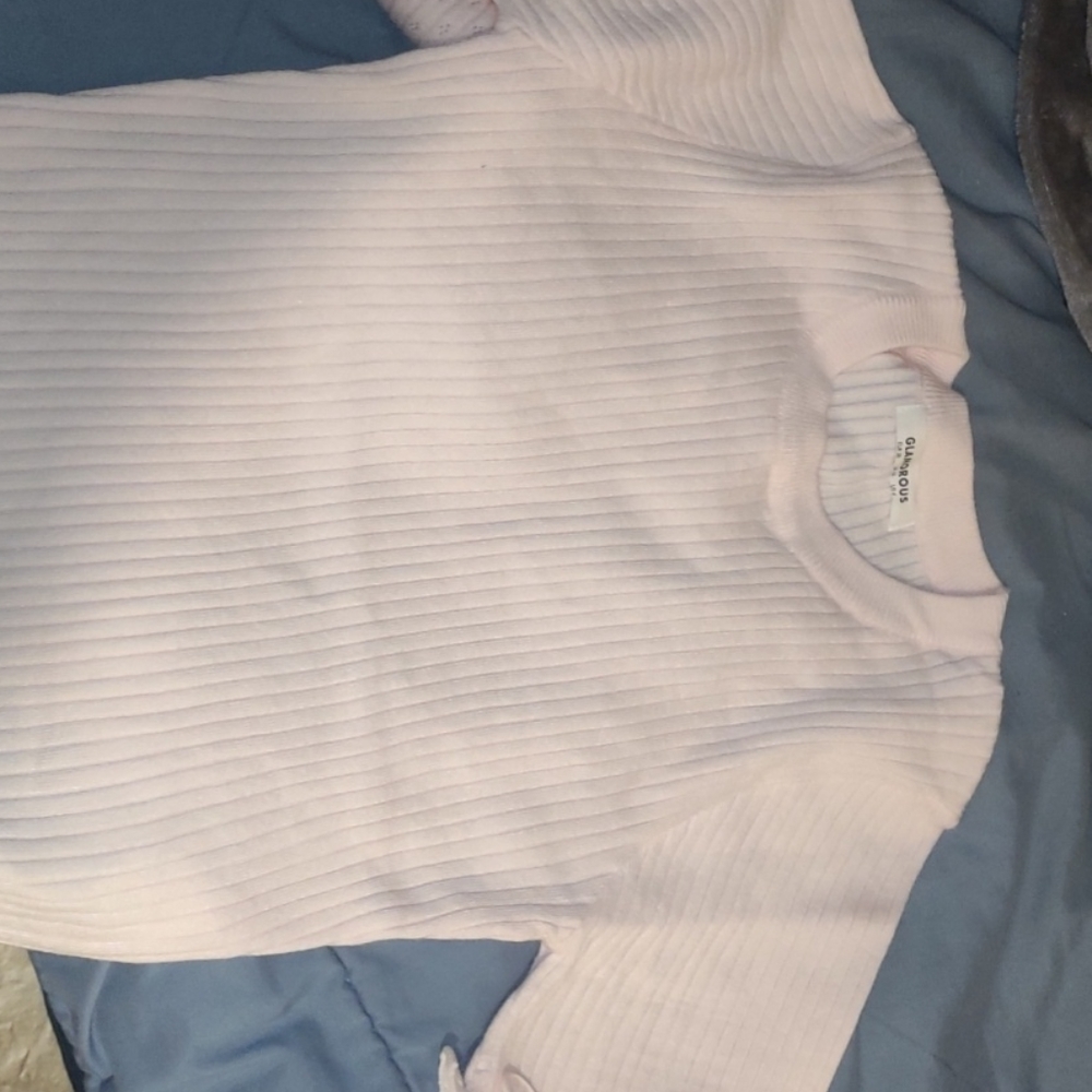 Pink ribbed shirt